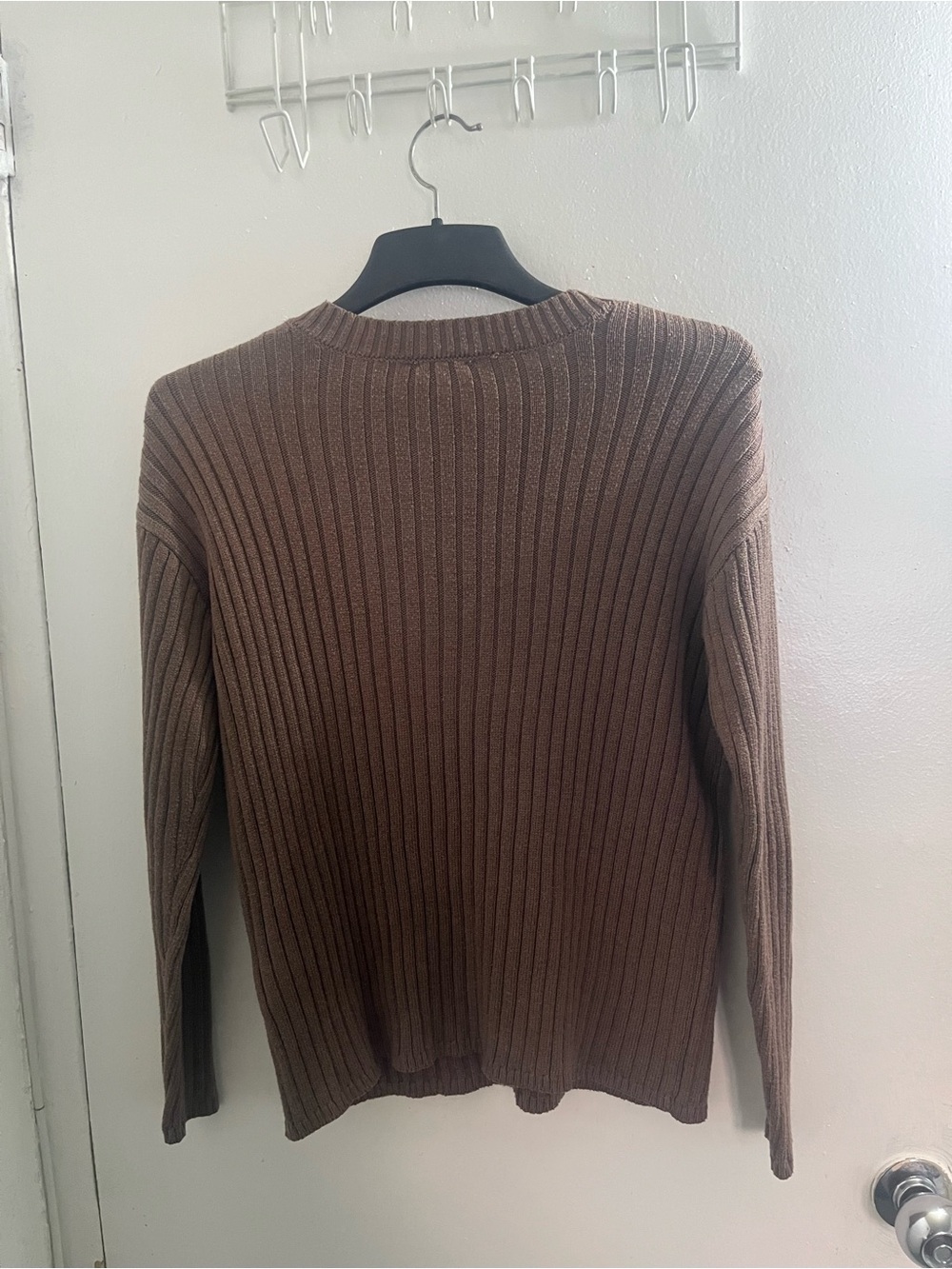 Jessica Simpson women’s Ribbed Crewneck Sweater in Chocolate Brown - Picture 2 of 3